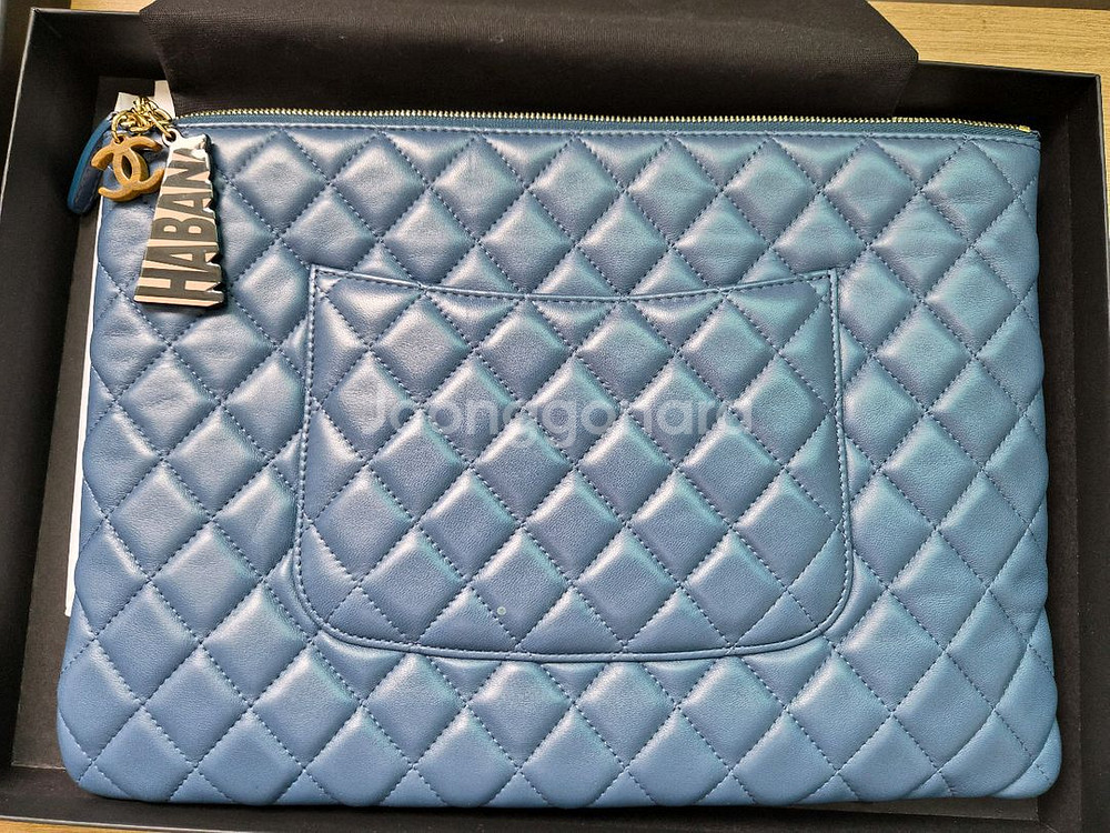 샤넬 램스킨 시즌 클러치 라지--1