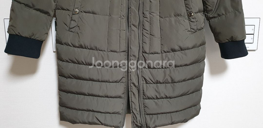 VISIT 여성 시보리 경량 점퍼 롱패딩 55 카키색--2