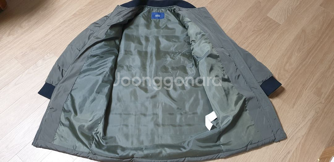 VISIT 여성 시보리 경량 점퍼 롱패딩 55 카키색--8