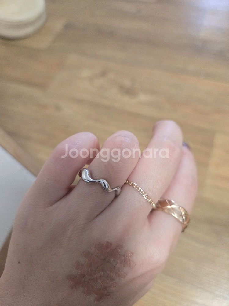 14k화이트반지--2