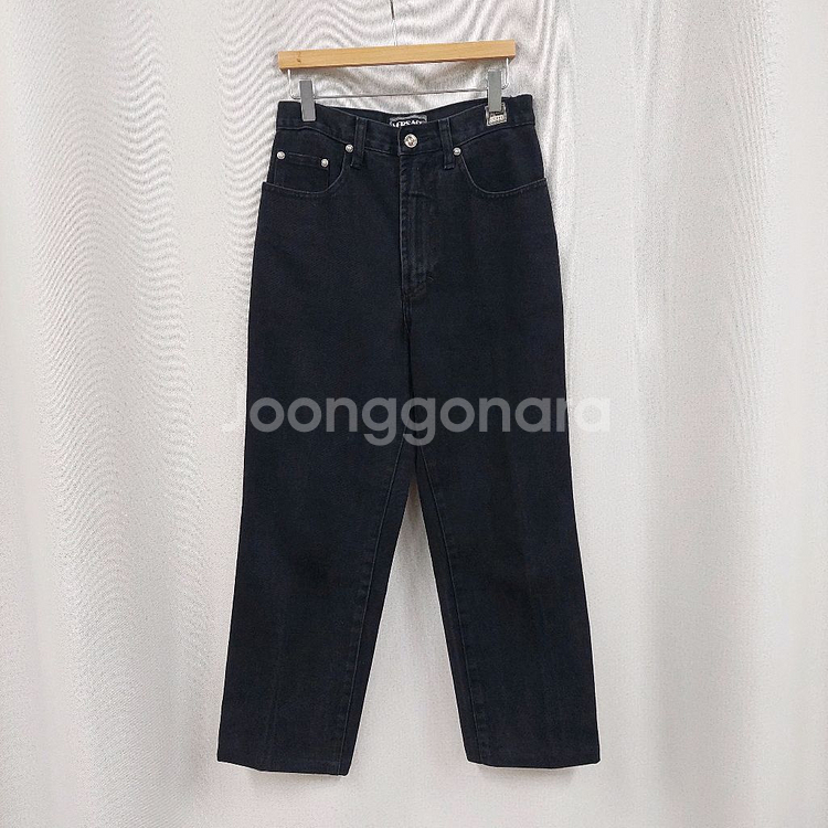 베르사체 매두사로고 블랙 데님팬츠--0