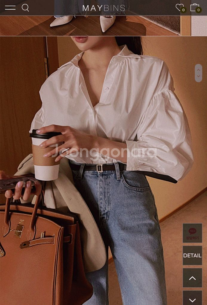 (반택무배-새제품)메이빈스 제작 퍼프소매 셔츠 블라우스--0