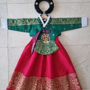 여아 중전 한복 4호 가채 머리띠 포함