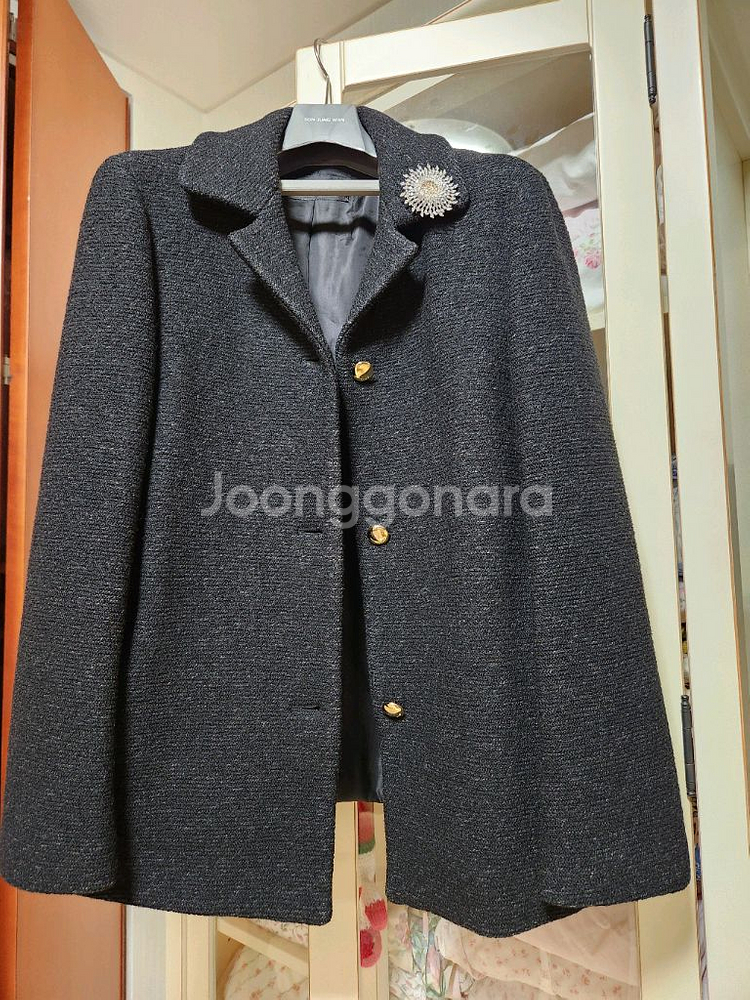 타임 트위드 자켓, 블랙. 랭앤루 손정완--3