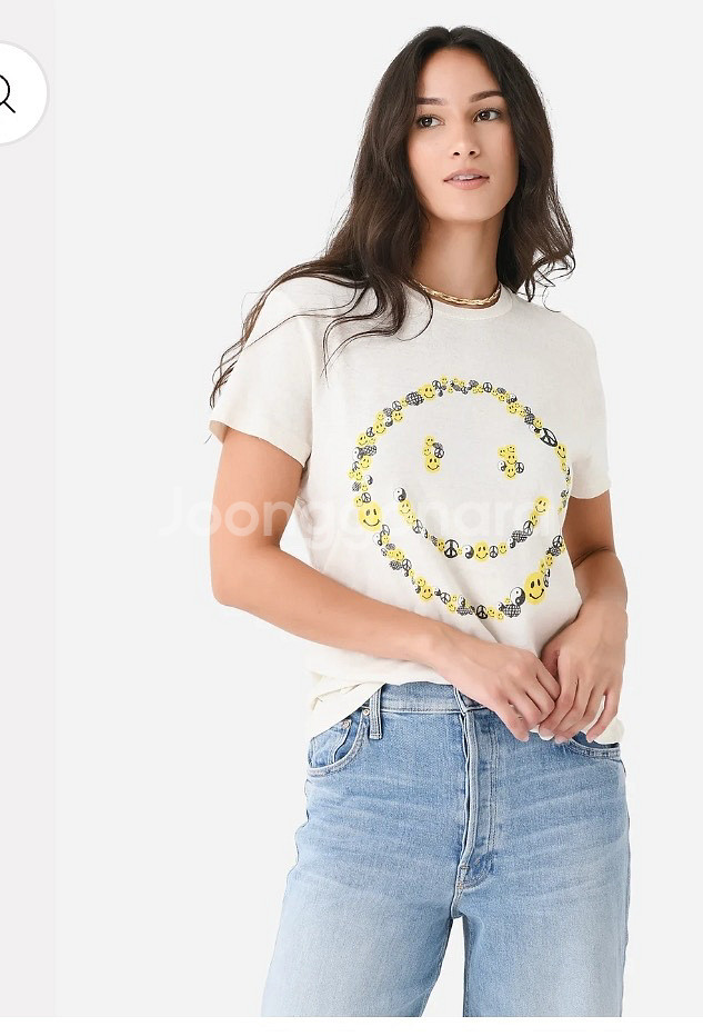 정품 리던 스마일 티셔츠 m 새상품--0