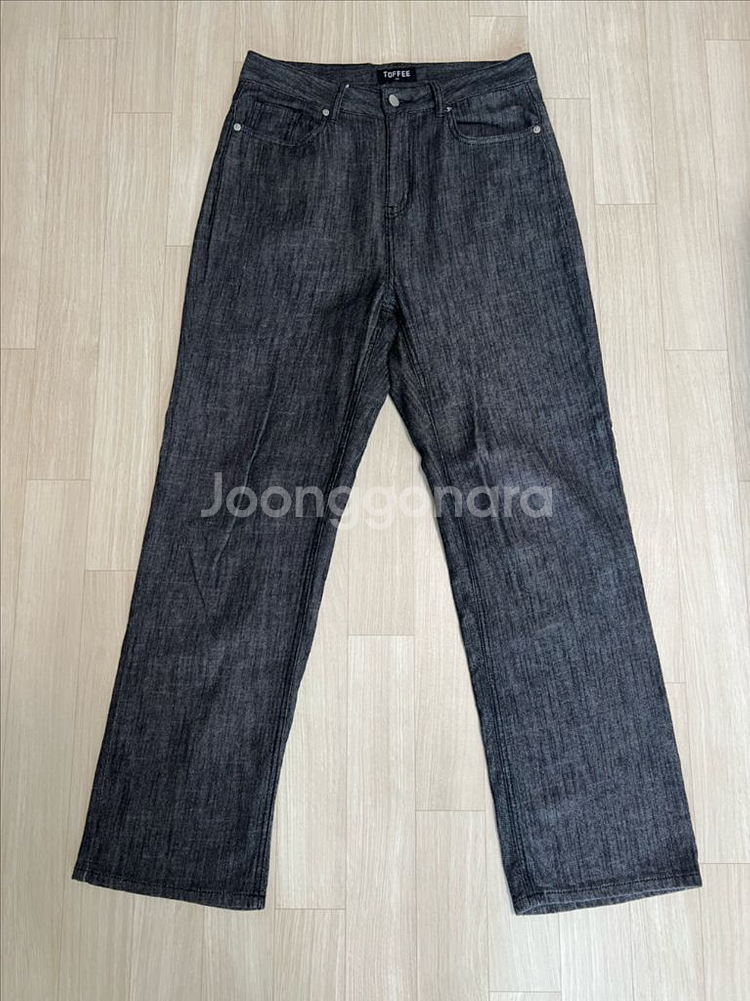 토피 SL01 섬머 데님 와이드 팬츠 (BLACK) M--2