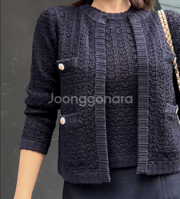 몽또또 네이비 자켓가디건 새상품--3