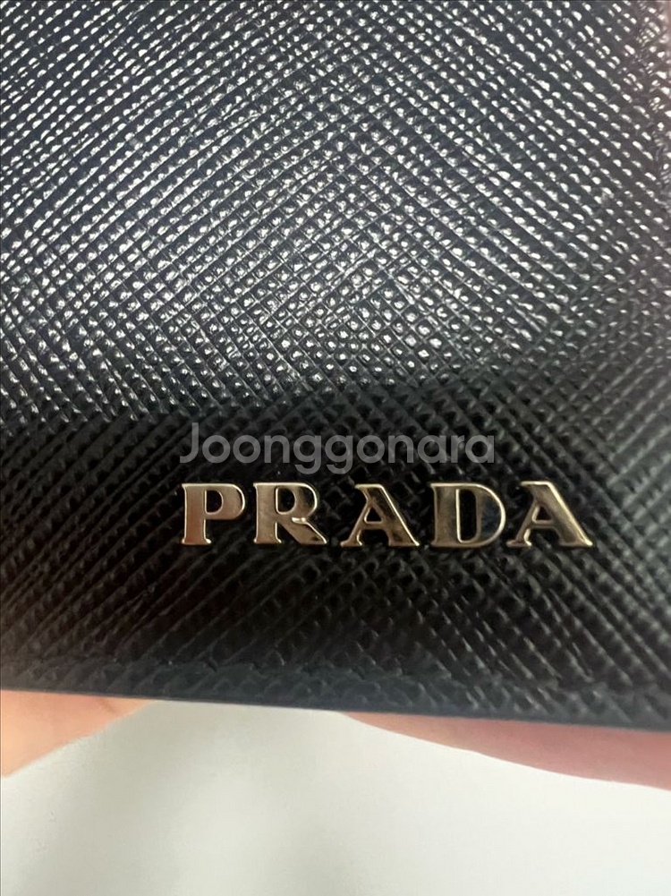 [새상품급,풀구성,정품] 프라다 사피아노 반지갑 블랙--3