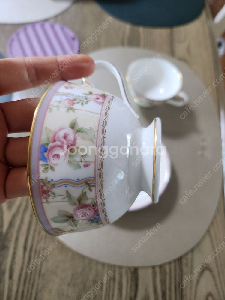 (일본산)노리다케 로즈파티오 커피잔세트 대접시 판매해요--7
