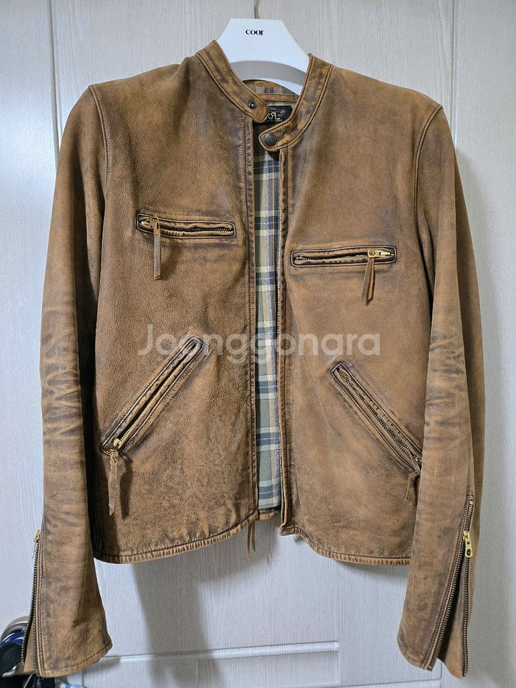 rrl 싱글레더 자켓 M--0