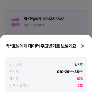 LG유플 데이터 2기가 3000원 팝니다..