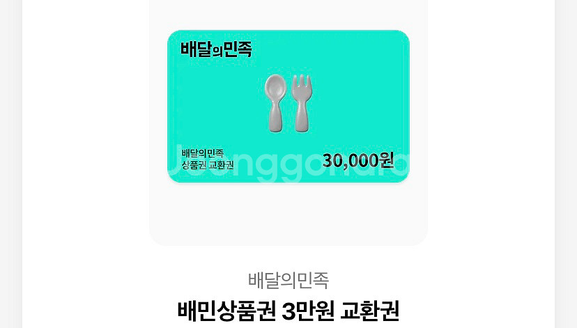 배달의민족 3만원 상품권--0