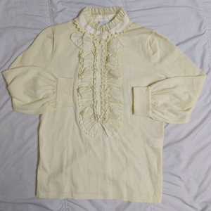 크림색 프릴 블라우스 (90),한섬마인 모니트 55 견