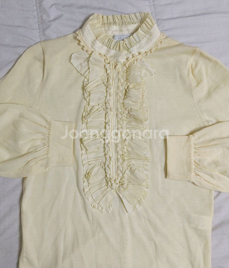 크림색 프릴 블라우스 (90),한섬마인 모니트 55 견--2