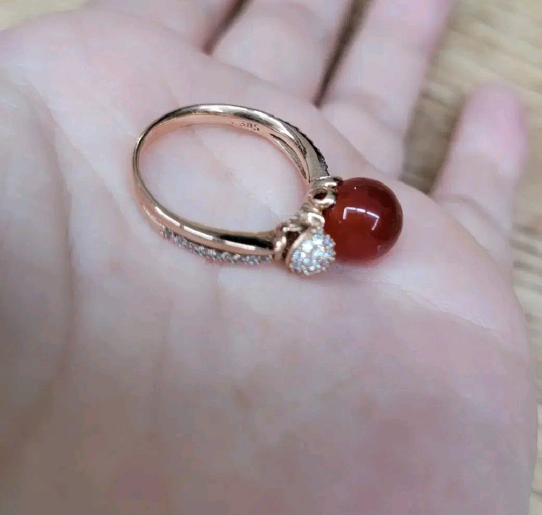 14k 핑크골드 자만옥 반지 12호--1