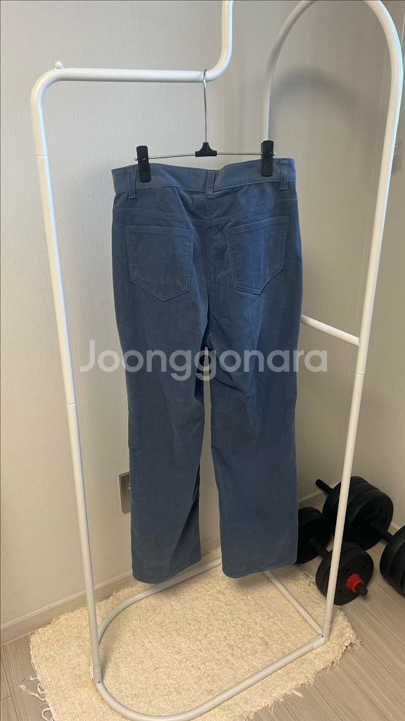 구호플러스 코듀로이 슬림 부츠컷 팬츠 블루--3