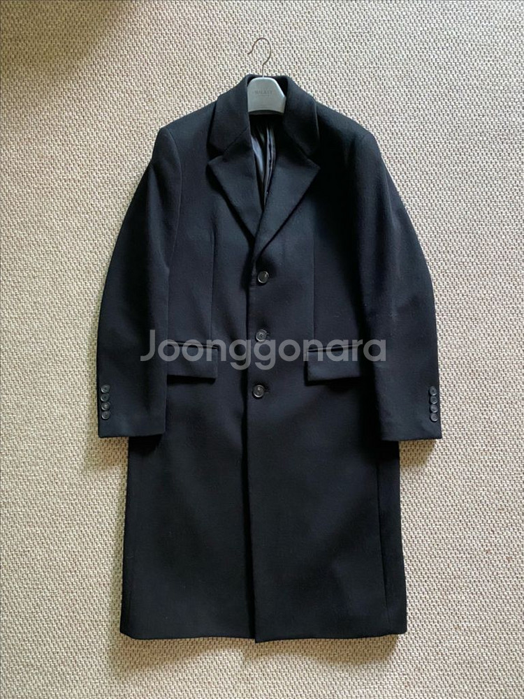 마마가리 캐시미어 싱글 코트 블랙 48--0