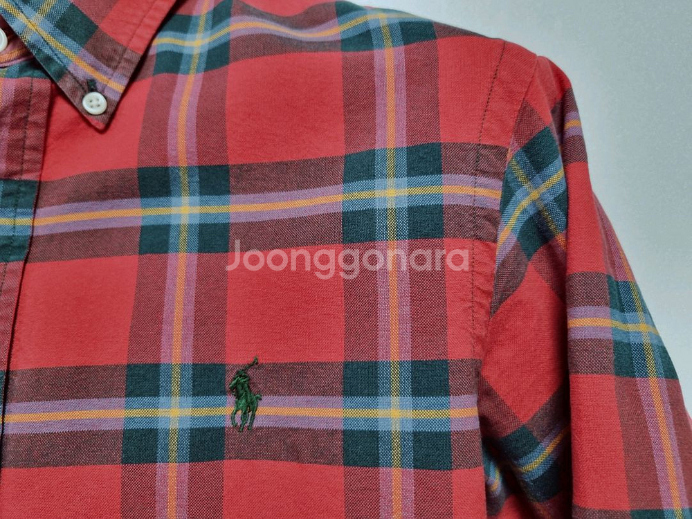 남성 빈티지 폴로 체크 긴팔 남방 셔츠--8