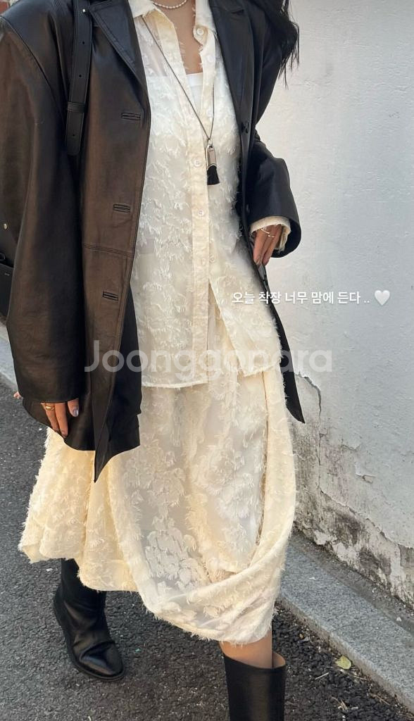 EPINGLER 에핑글러 자가드 셔츠 스커트 셋업 판--10