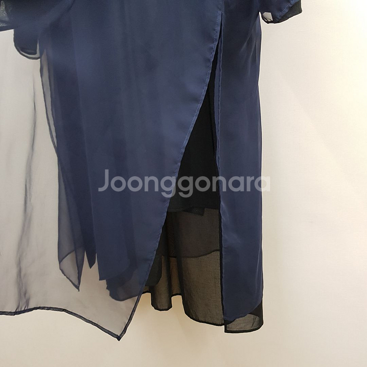 엔폴드 시스루 레이어드 롱 셔츠 가디건 38사이즈--4