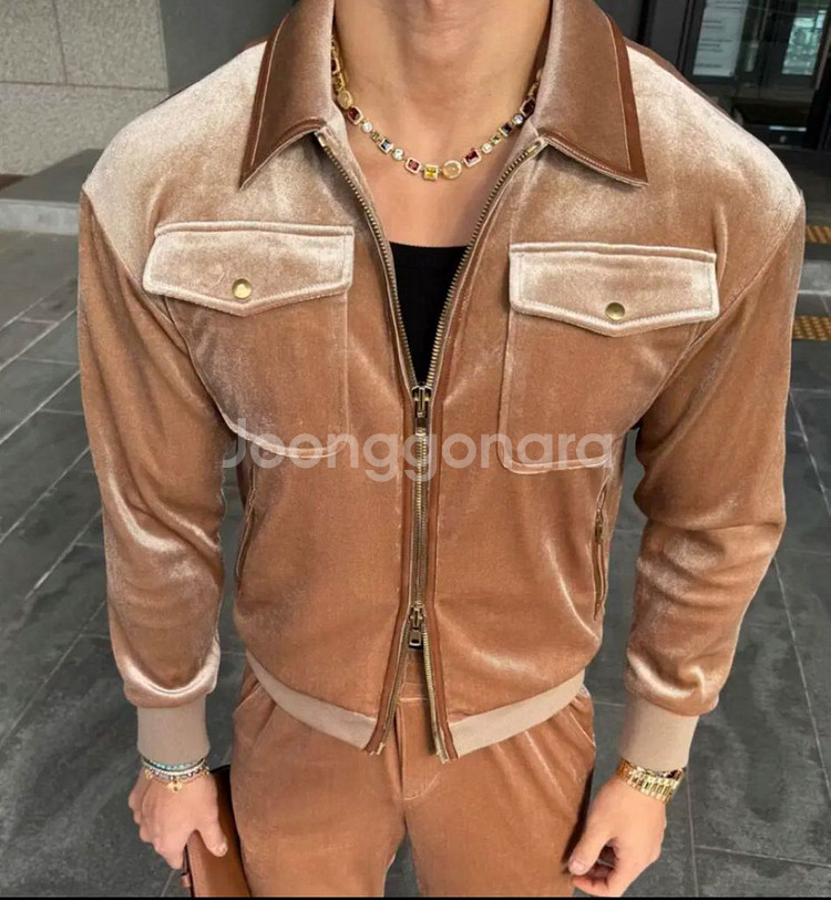 라피나토 벨벳 자켓 (골드브라운) 52--1