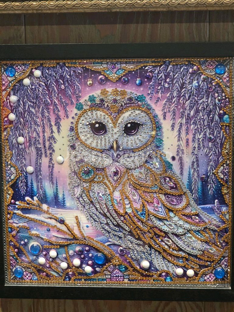 다이아몬드부엉이액자--0