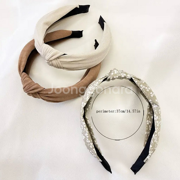 두꺼운 매듭 머리띠 헤어밴드 3종 세트--2