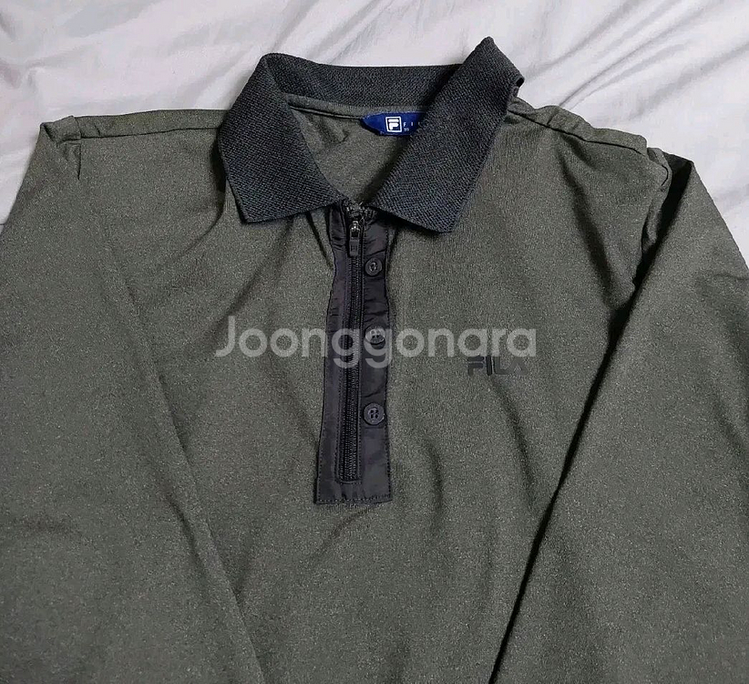 남성 필라 휠라 긴팔 기모느낌티셔츠 95 진회색--1
