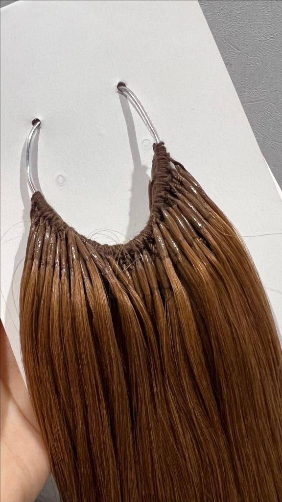 (새상품) 붙임머리 천연인모 특수컬러 18인치 브라운--7