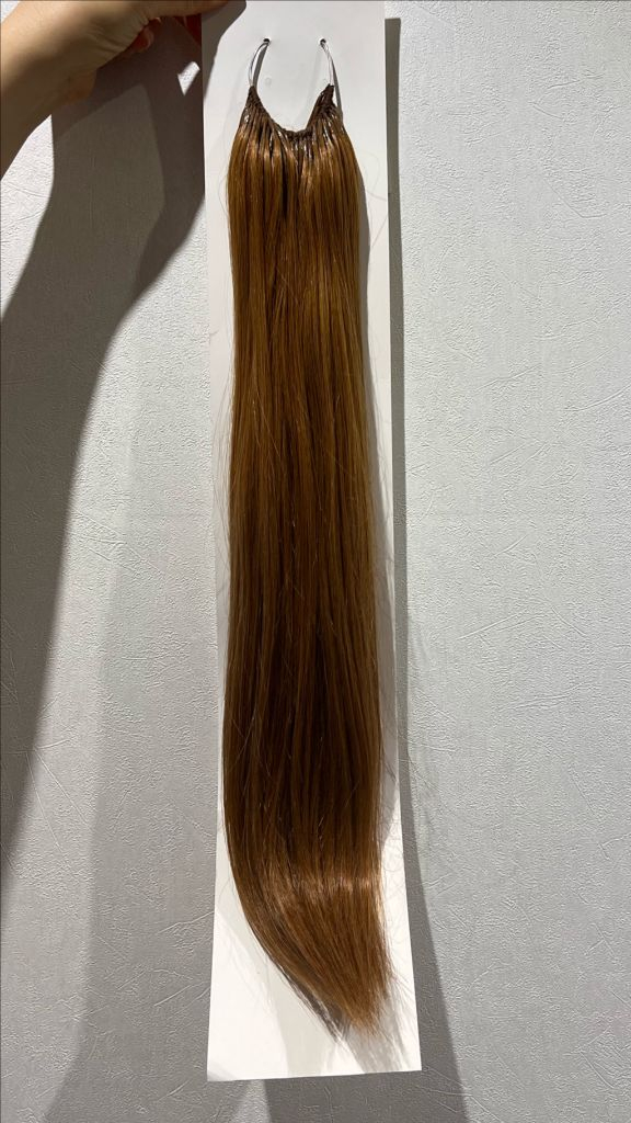 (새상품) 붙임머리 천연인모 특수컬러 18인치 브라운--8