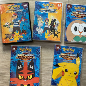 포켓몬스터 썬앤문 영어 DVD 5종 (18 CD)