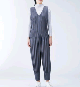 플리츠플리즈 베이직 점프수트 그레이 4사이즈 새상풍--2