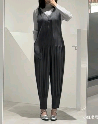 플리츠플리즈 베이직 점프수트 그레이 4사이즈 새상풍--3