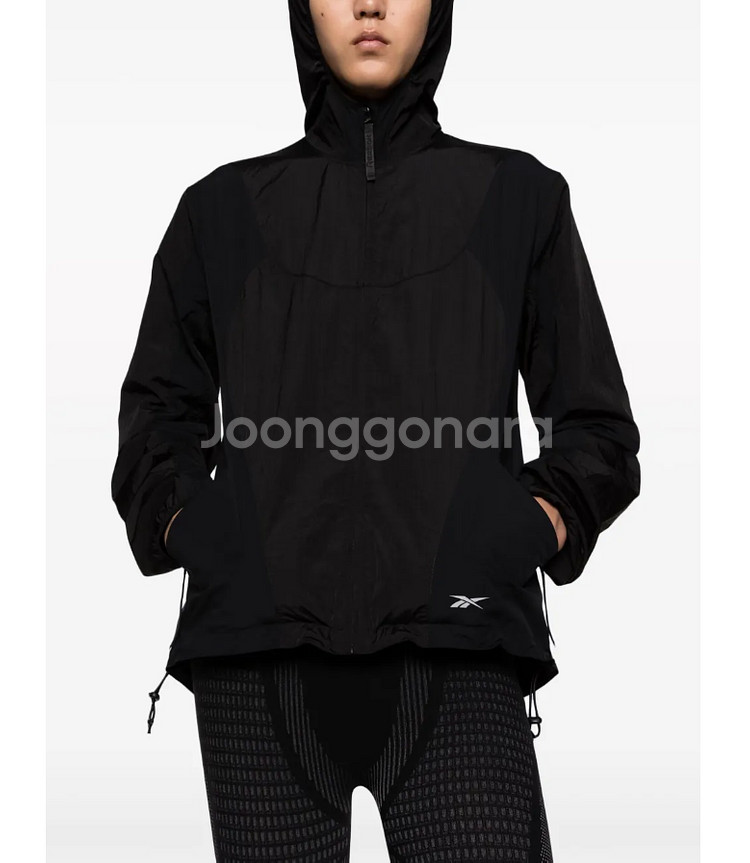 리복 바람막이 패널 후드 러닝 자켓 US XS 체감M--0