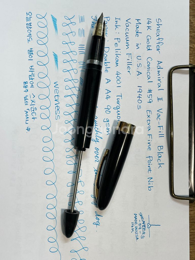 쉐퍼 만년필 애드미럴 버큠 필러 14K XF닙--8