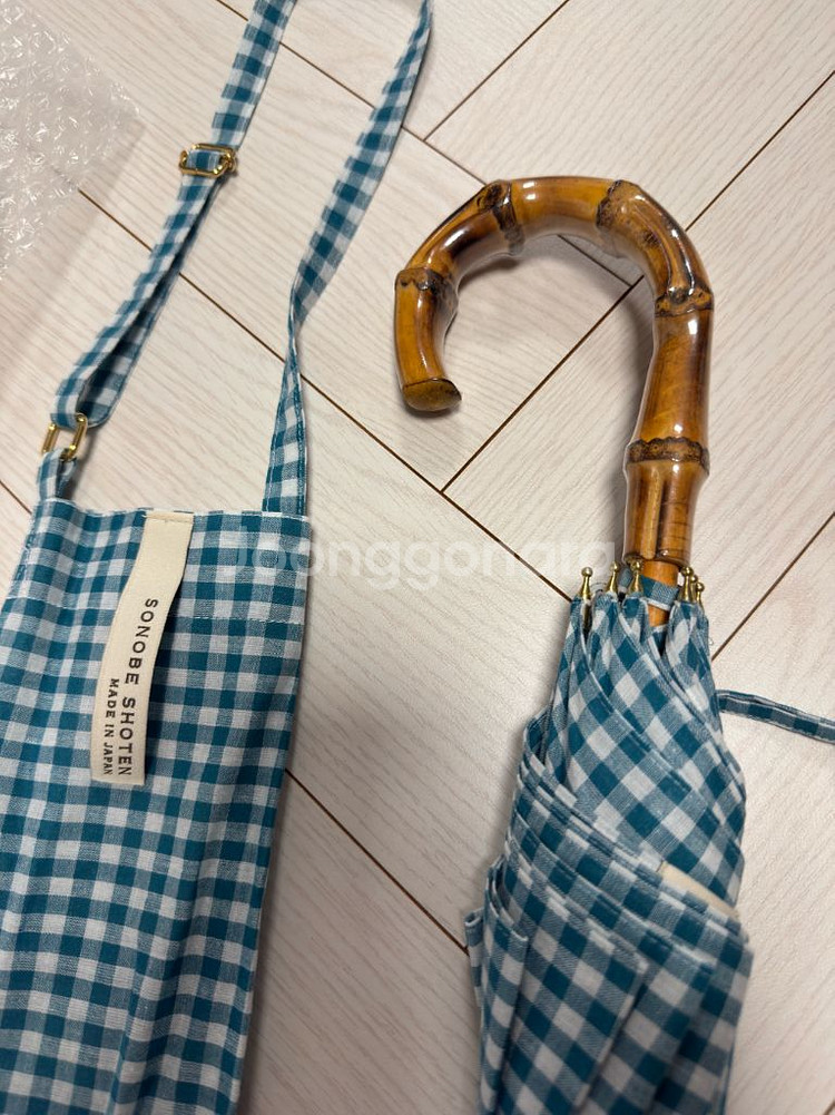 (새상품) 소노베 상점 깅엄체크 장양산 (라무네)--1