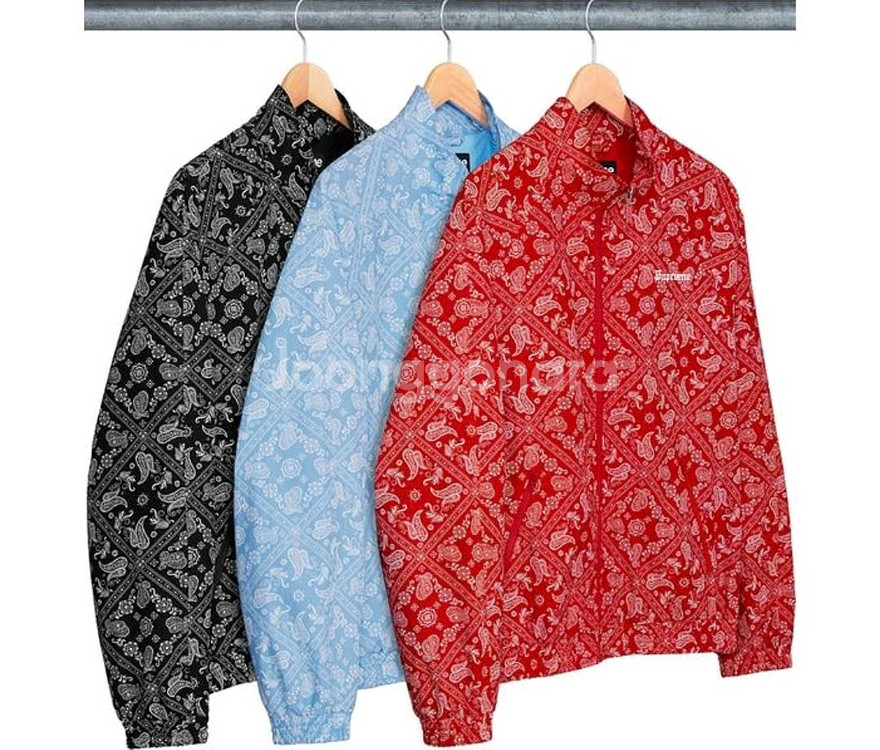 [XL] 슈프림 18SS 반다나 트랙 자켓 라이트 블루--2