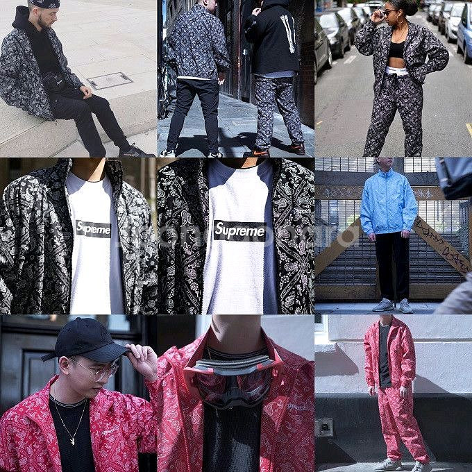 [XL] 슈프림 18SS 반다나 트랙 자켓 라이트 블루--3