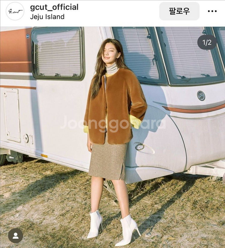 지컷(gcut) 레몬스위트 에코퍼 자켓,인조밍크 하트잇--0