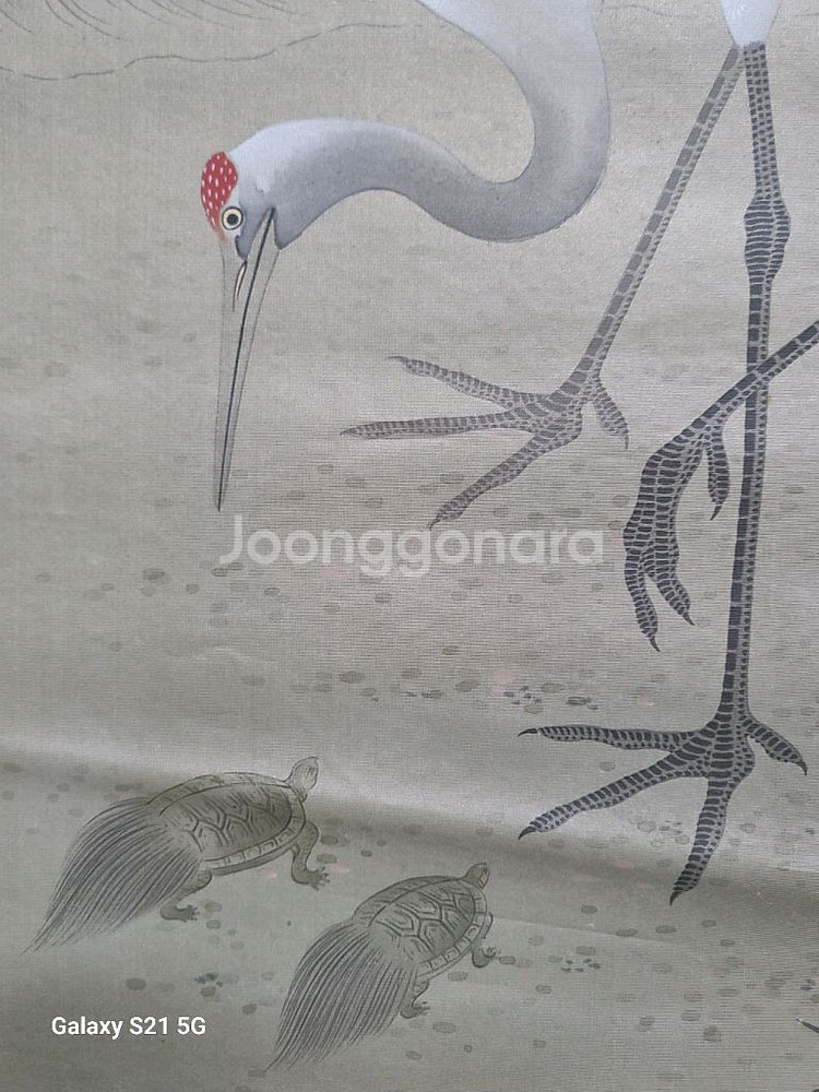 일본 근대작가가 그린 [장생도] 담채화 그림--6