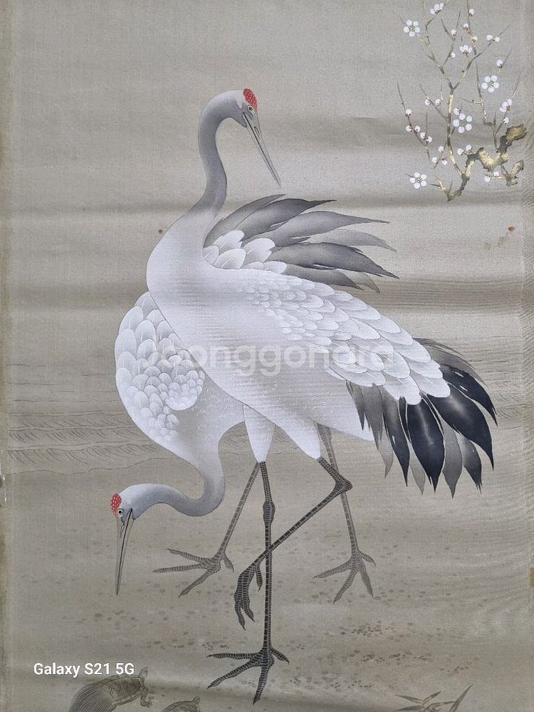 일본 근대작가가 그린 [장생도] 담채화 그림--1