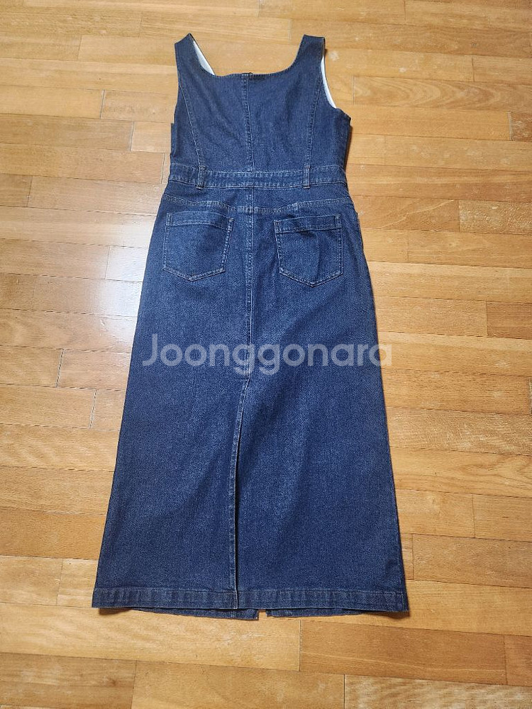 오브제 데님 원피스 66사이즈--4