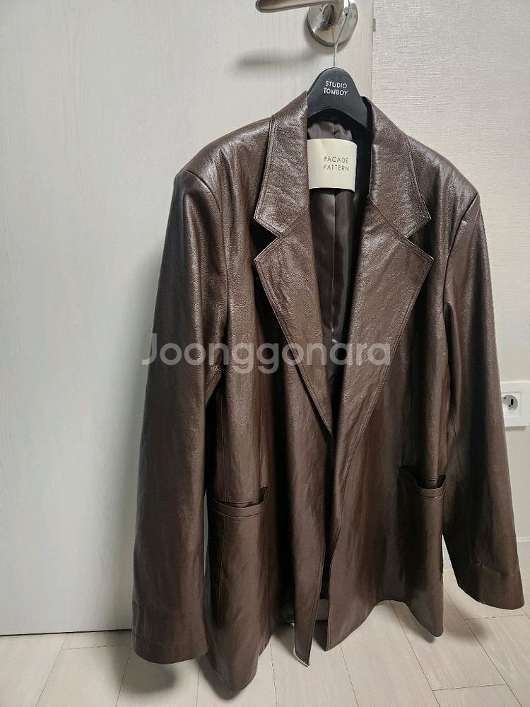 파사드패턴 가죽 자켓 M--0