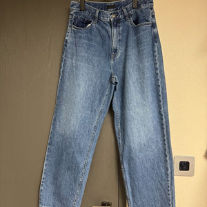 유니클로 와이드스트레이트진 블루 32