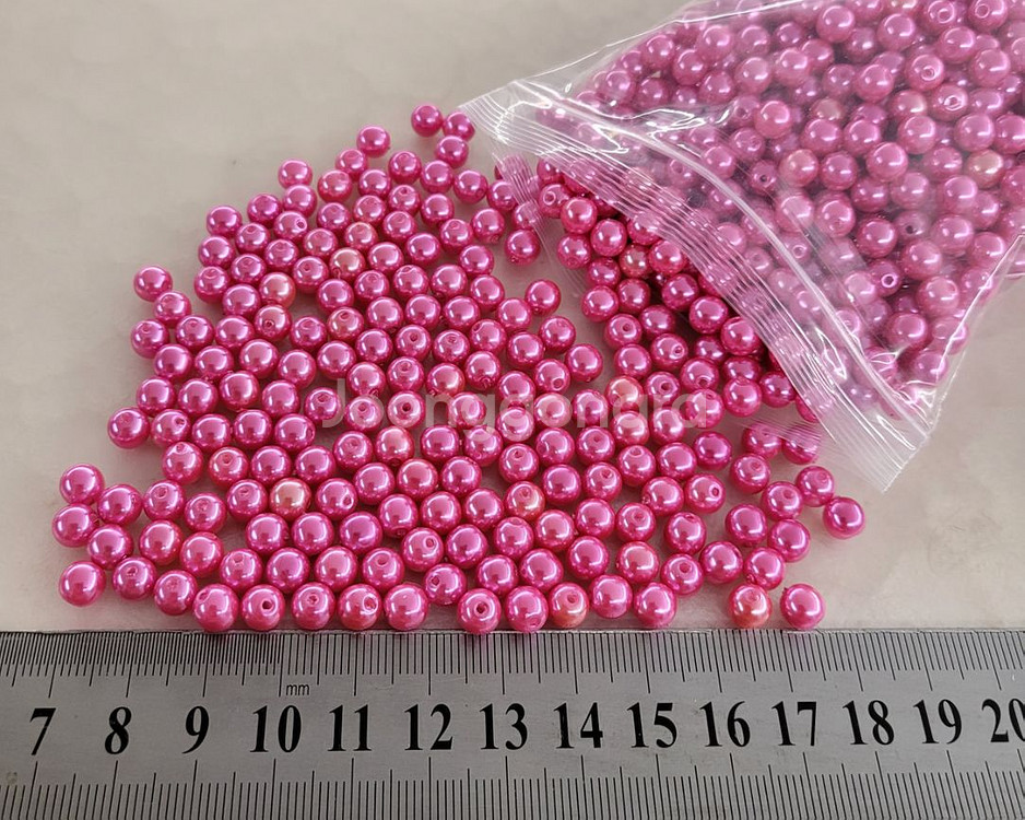 구멍진주 6미리 핑크색상 1200개 일괄--0