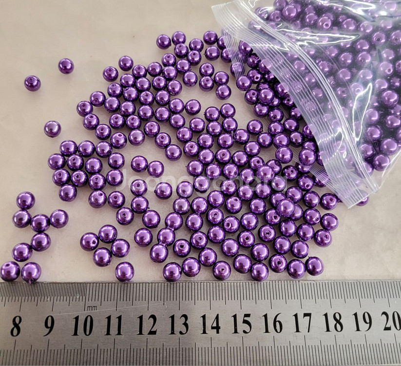 구멍진주 6미리 보라색상 1200개 일괄--0