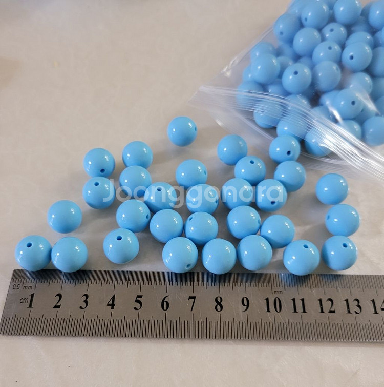 플라스틱 구슬장식 12미리 90개 일괄--0