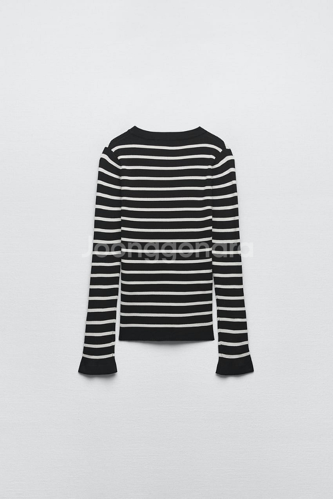ZARA 자라 버튼 니트 스웨터 스트라이프 니트--2