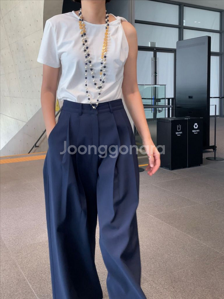 신드롬405 리즈와이드팬츠 네이비 스몰 새상품--0