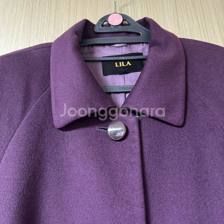 캐시미어 100% 롱코트 싱글코트 퍼플색 자주색 와인색--3